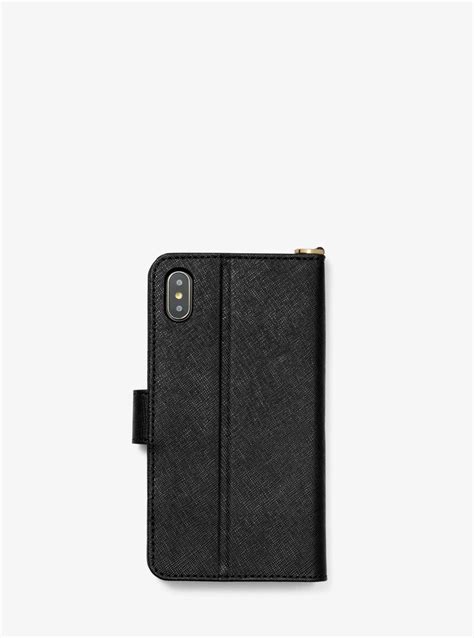 michael kors iphone x folio|Saffiano Leather Folio Case for iPhone X/XS .